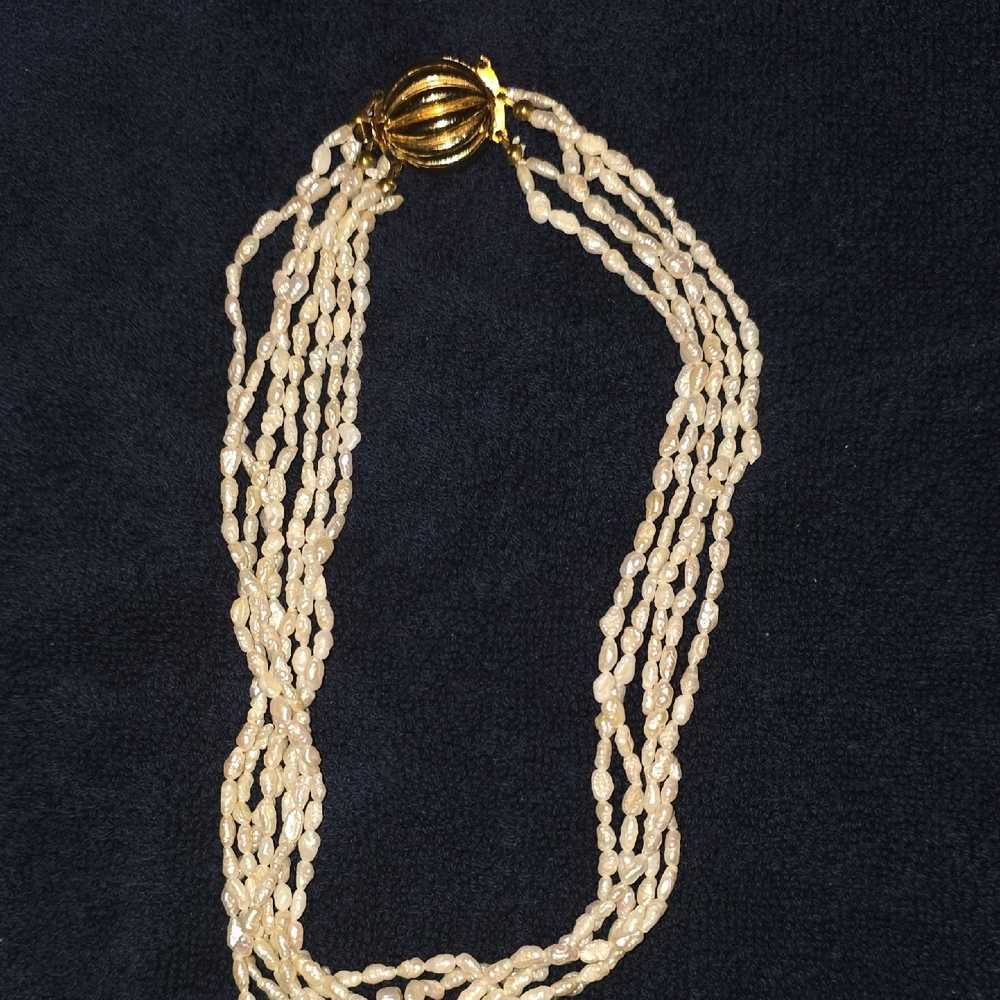 Chic Multi-Strand Cream Necklace